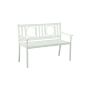 45" White Metal Garden Patio Bench