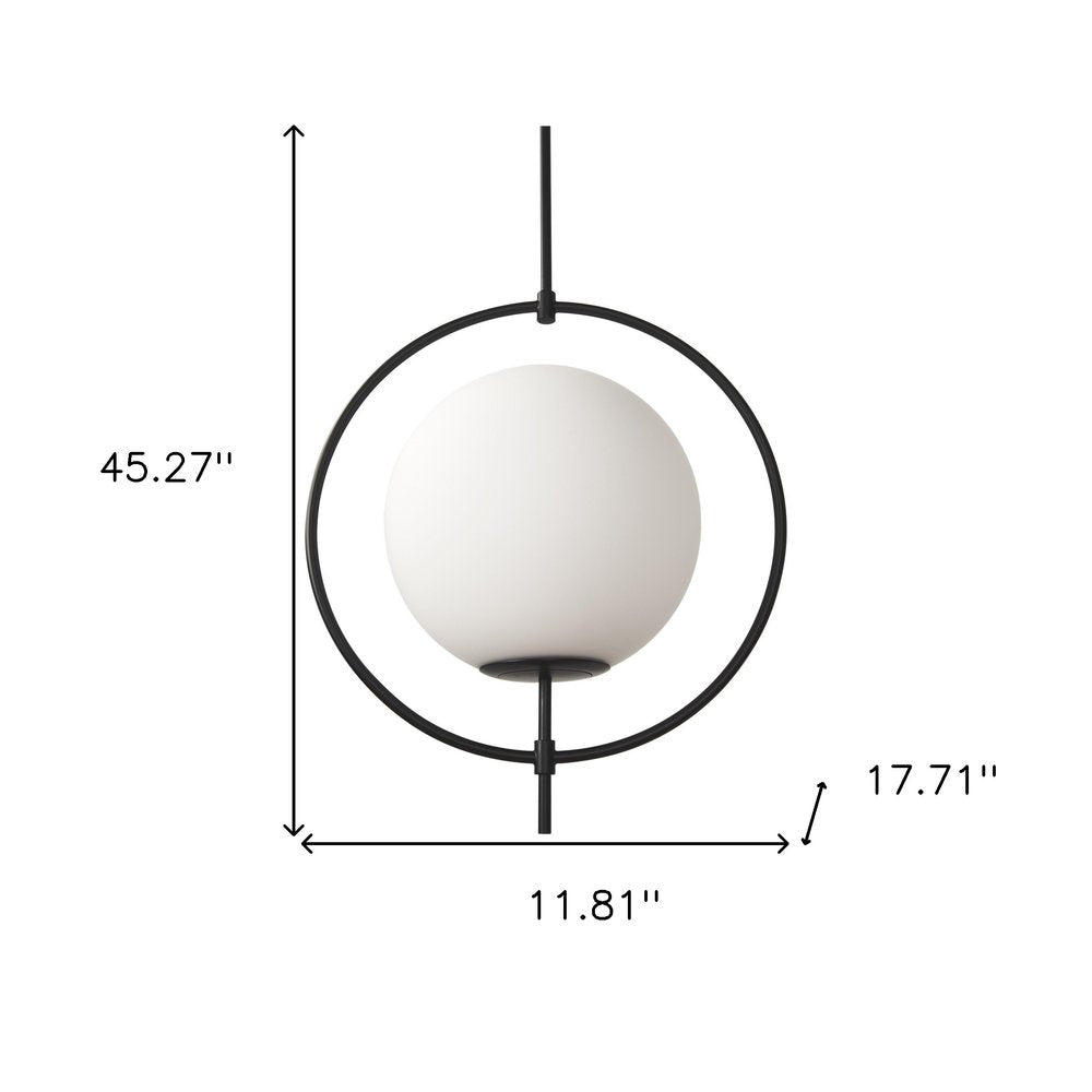Black And White Single Metal Dimmable Ceiling Light With White Shades