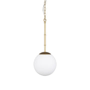 Gold And White Single Metal Dimmable Ceiling Light With White Shades