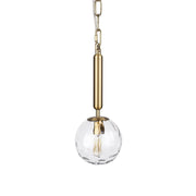 Clear And Gold Single Metal Dimmable Ceiling Light With Clear Shades