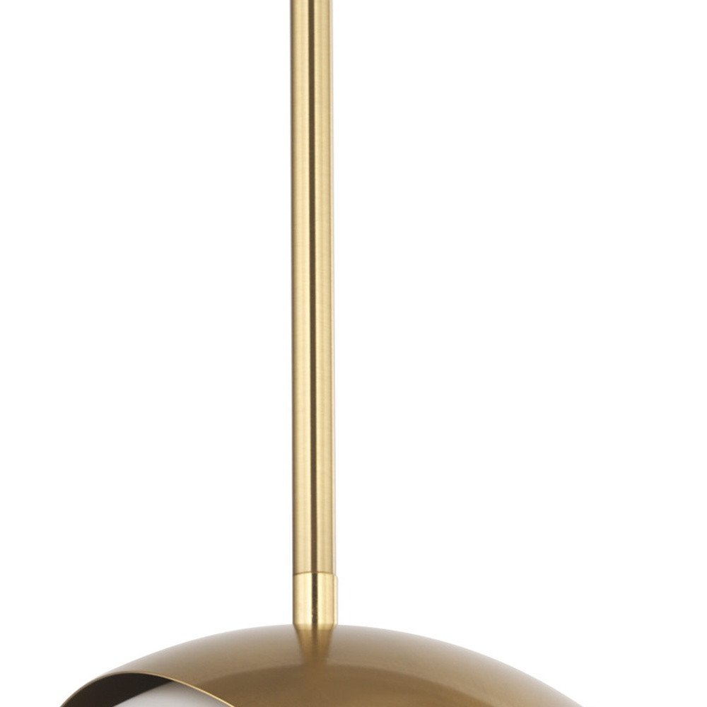 Brass And White Single Metal Dimmable Ceiling Light With White Shades