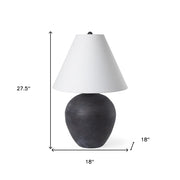 28" Black Novelty Bedside Lamp With Drum Shade
