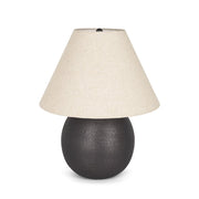 24" Black Round Bedside Lamp With Empire Shade