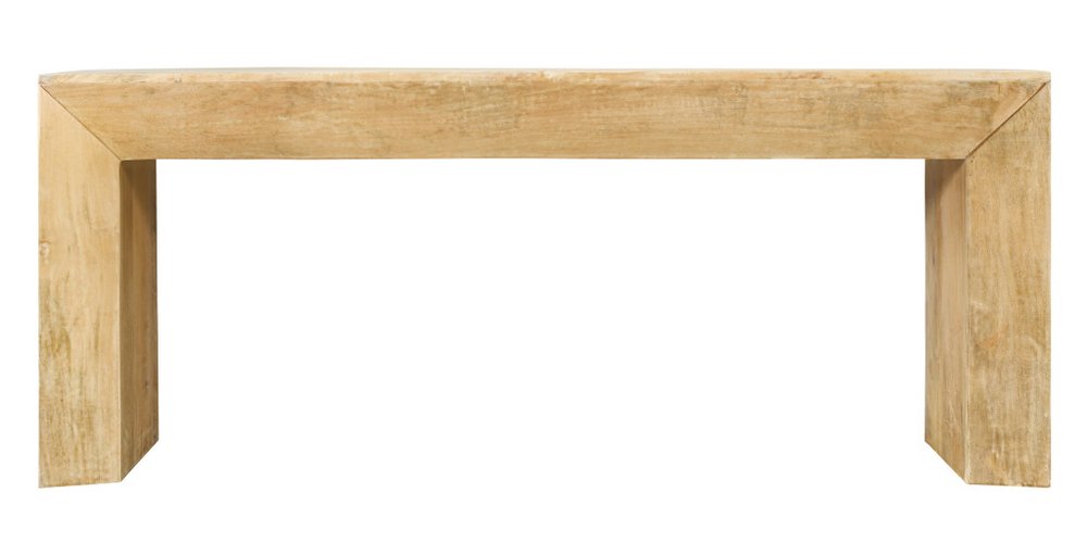 72" Natural Solid Wood Distressed Frame Console Table