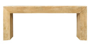 72" Natural Solid Wood Distressed Frame Console Table
