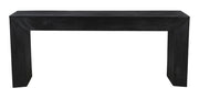 72" Charcoal Solid Wood Distressed Frame Console Table