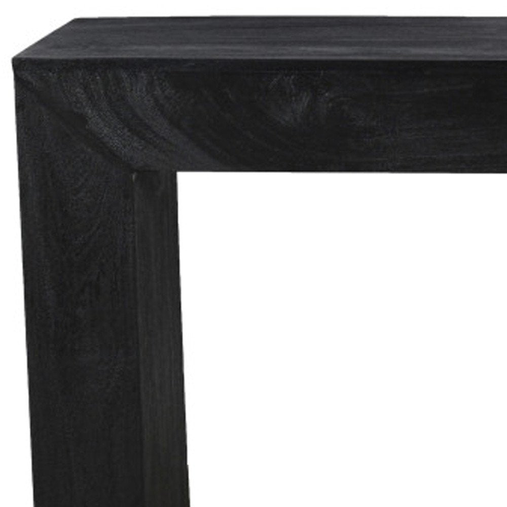 72" Charcoal Solid Wood Distressed Frame Console Table