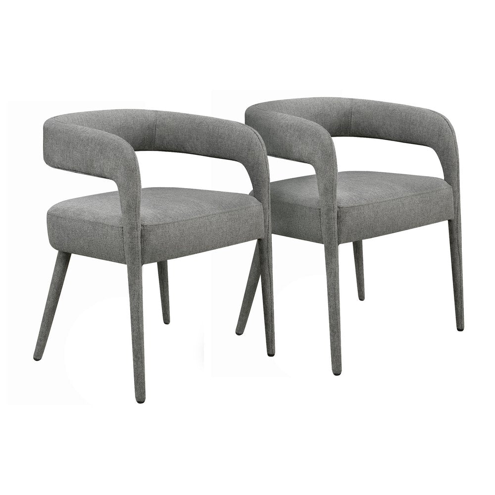 Seven Piece Dark Brown Round Solid Wood Dining Set with Six Chairs