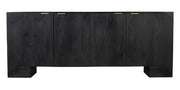 86" Charcoal Distressed Solid Wood Sideboard with Four Doors