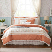 Dawn - Queen - 9 Piece Comforter Set - Coral
