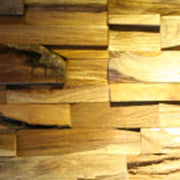 Brown 3D Embossed Abstract Teak Reclaimed Wood Decorative Wall Panels