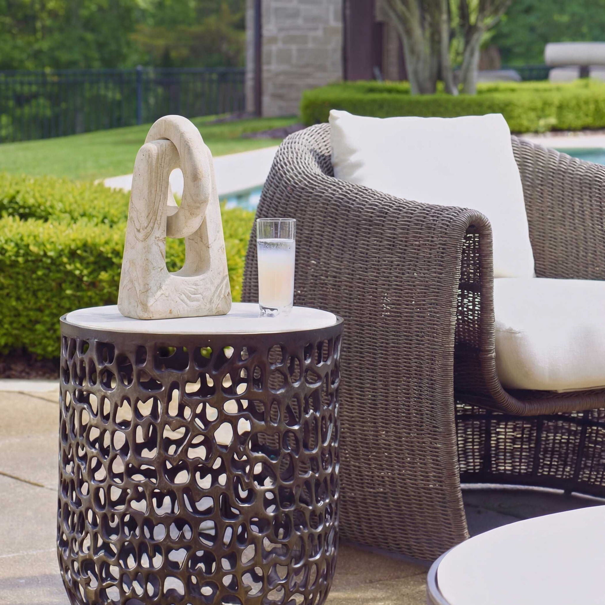 Continuum Stone - Indoor-Outdoor Sculpture - Brown / White