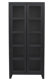 42" Graphite Solid Wood Accent Cabinet With Two Doors
