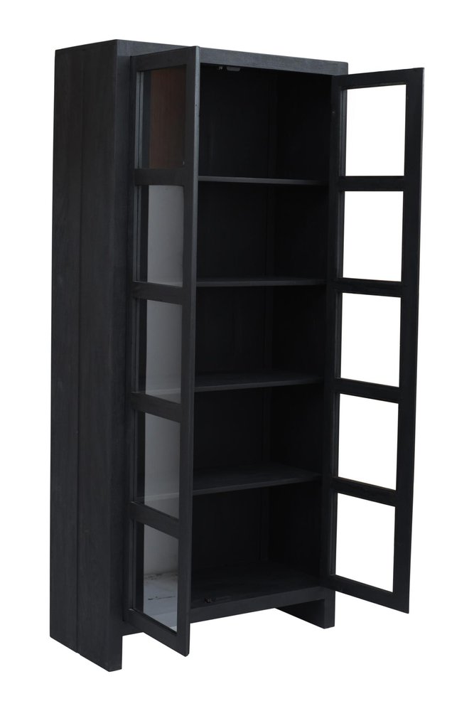 42" Graphite Solid Wood Accent Cabinet With Two Doors