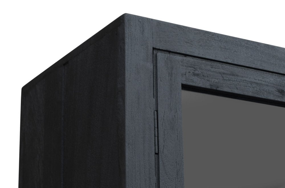 42" Graphite Solid Wood Accent Cabinet With Two Doors