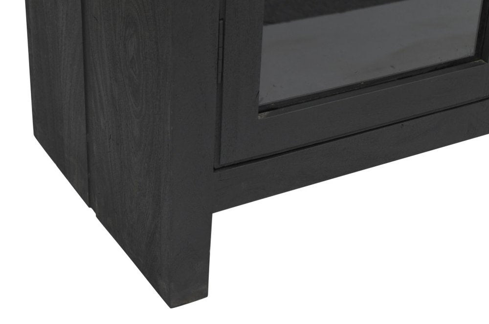 42" Graphite Solid Wood Accent Cabinet With Two Doors