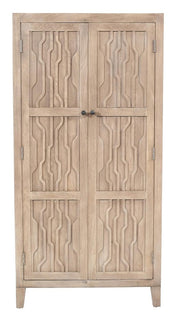36" Ivory Solid Wood Accent Cabinet With Two Doors