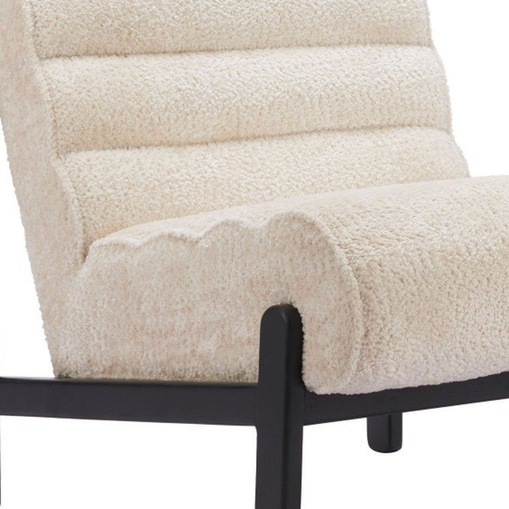 26" Beige and Black Upholstered Side Chair