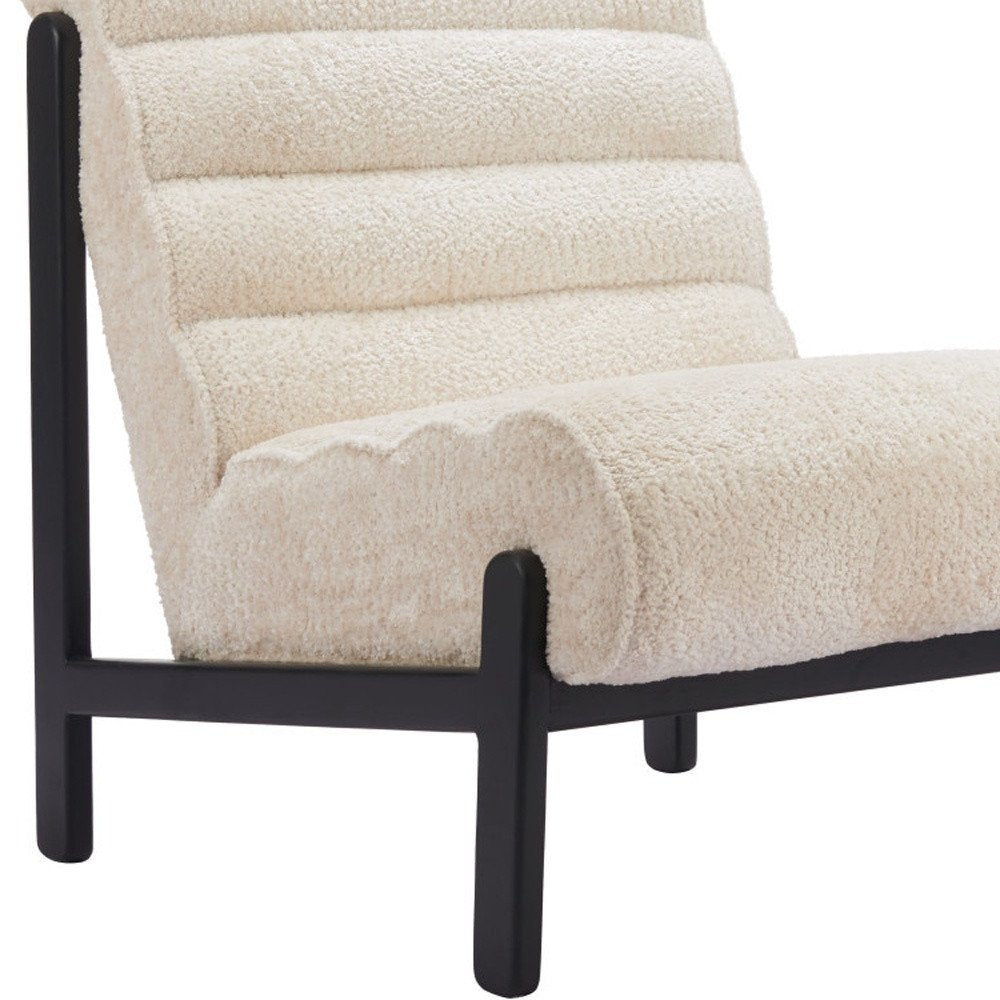 26" Beige and Black Upholstered Side Chair