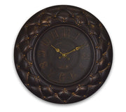 20" Brown And Gold Heavy Duty Plastic Silent Analog Round Wall Clock