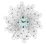 27" Silver And White Metal Silent Analog Novelty Wall Clock