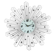 27" Silver And White Metal Silent Analog Novelty Wall Clock