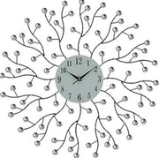 20" Black White And Clear Metal Silent Analog Round Wall Clock