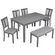 Kitchen Dining Set, Rectangular Dining Table With Upholstered Chairs