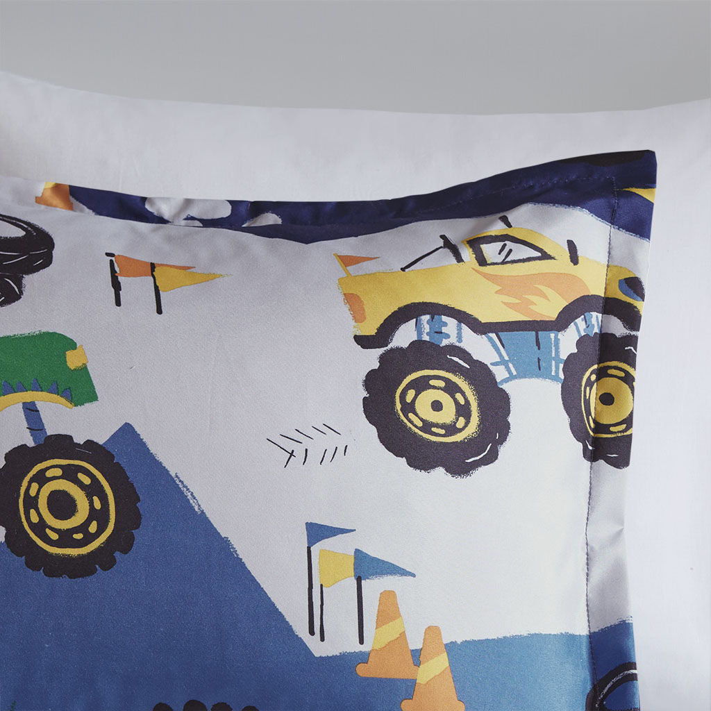 Nash - Monster Truck Comforter Set - Blue