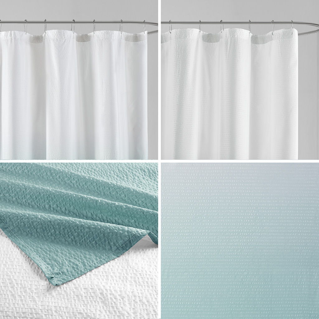 Ara - Ombre Printed Shower Curtain - Aqua