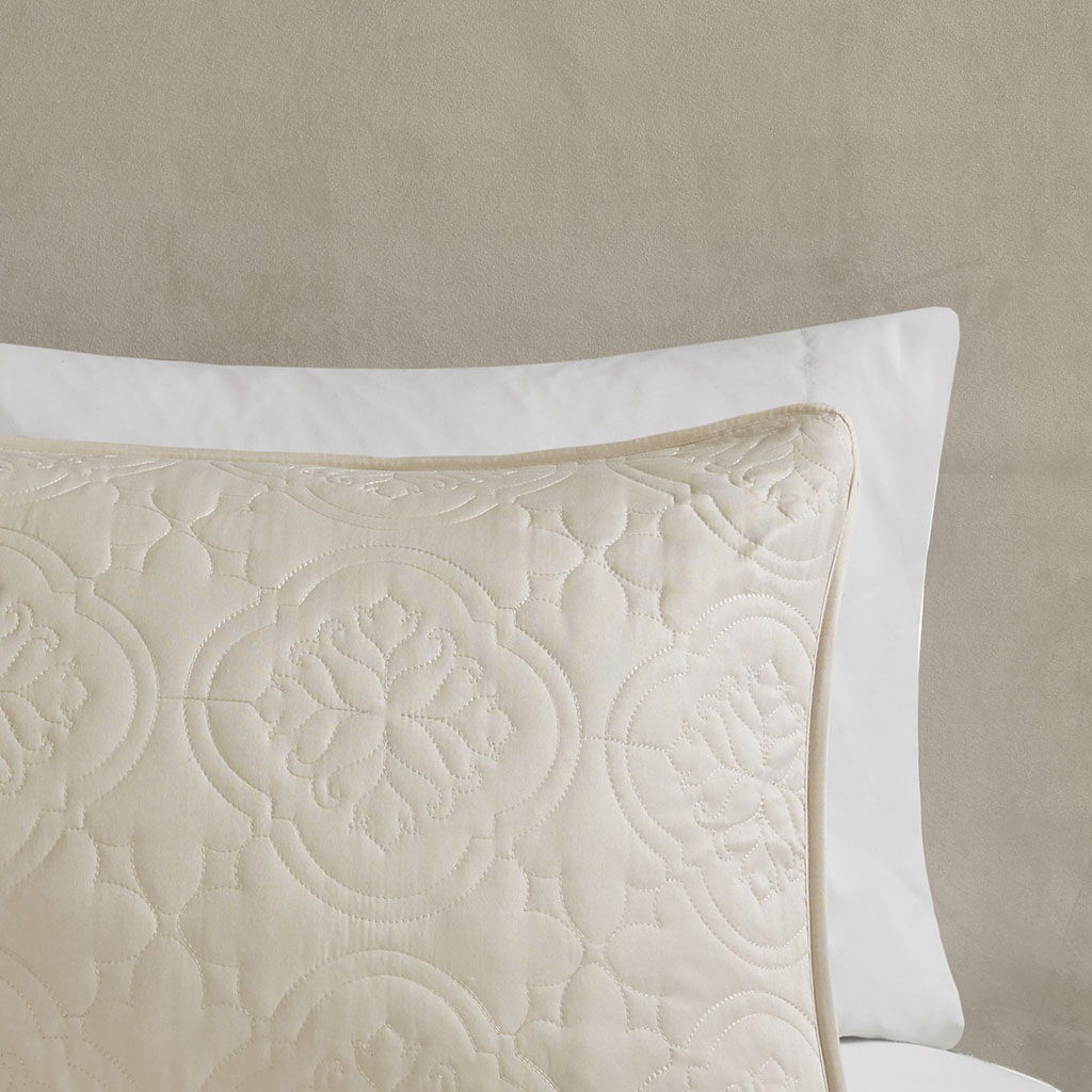 Oakley - King 3 Piece Reversible Bedspread Set - Cream