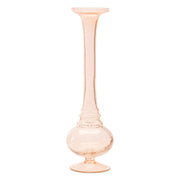 Set of Two 11" Pink Glass Trumpet Table Vases