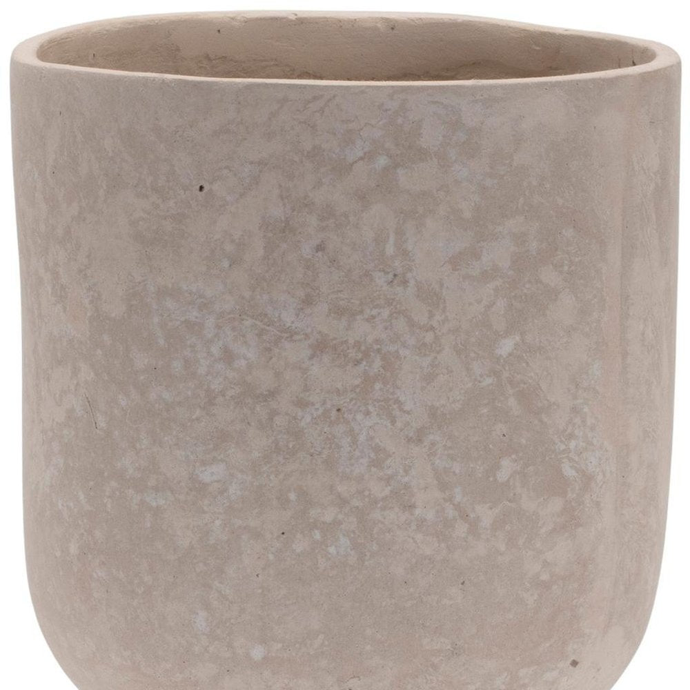 7" Beige Recycled Paper Urn Table Vase