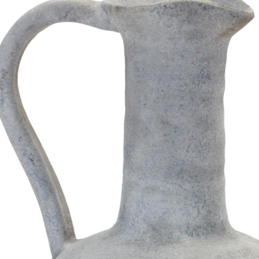 12" Gray Resin Round Pitcher Vase