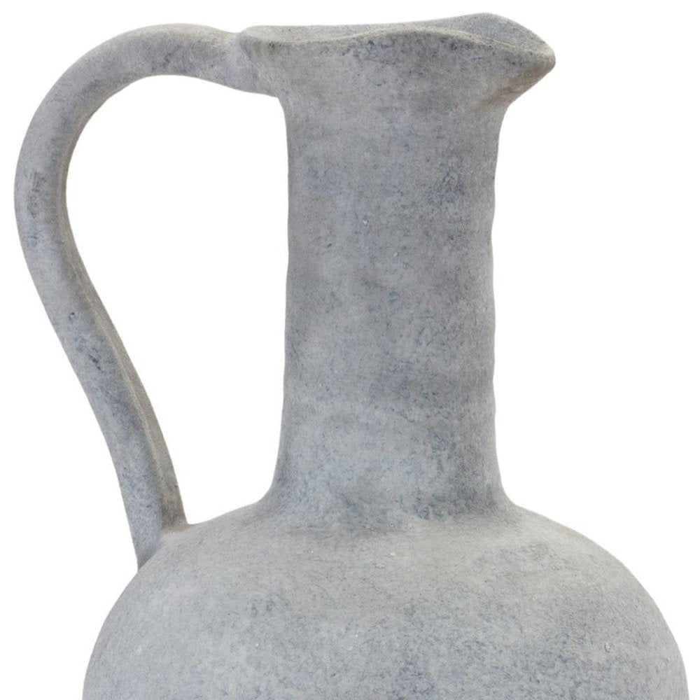 12" Gray Resin Round Pitcher Vase