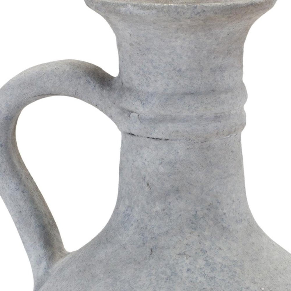 9" Gray Resin Round Pitcher Vase