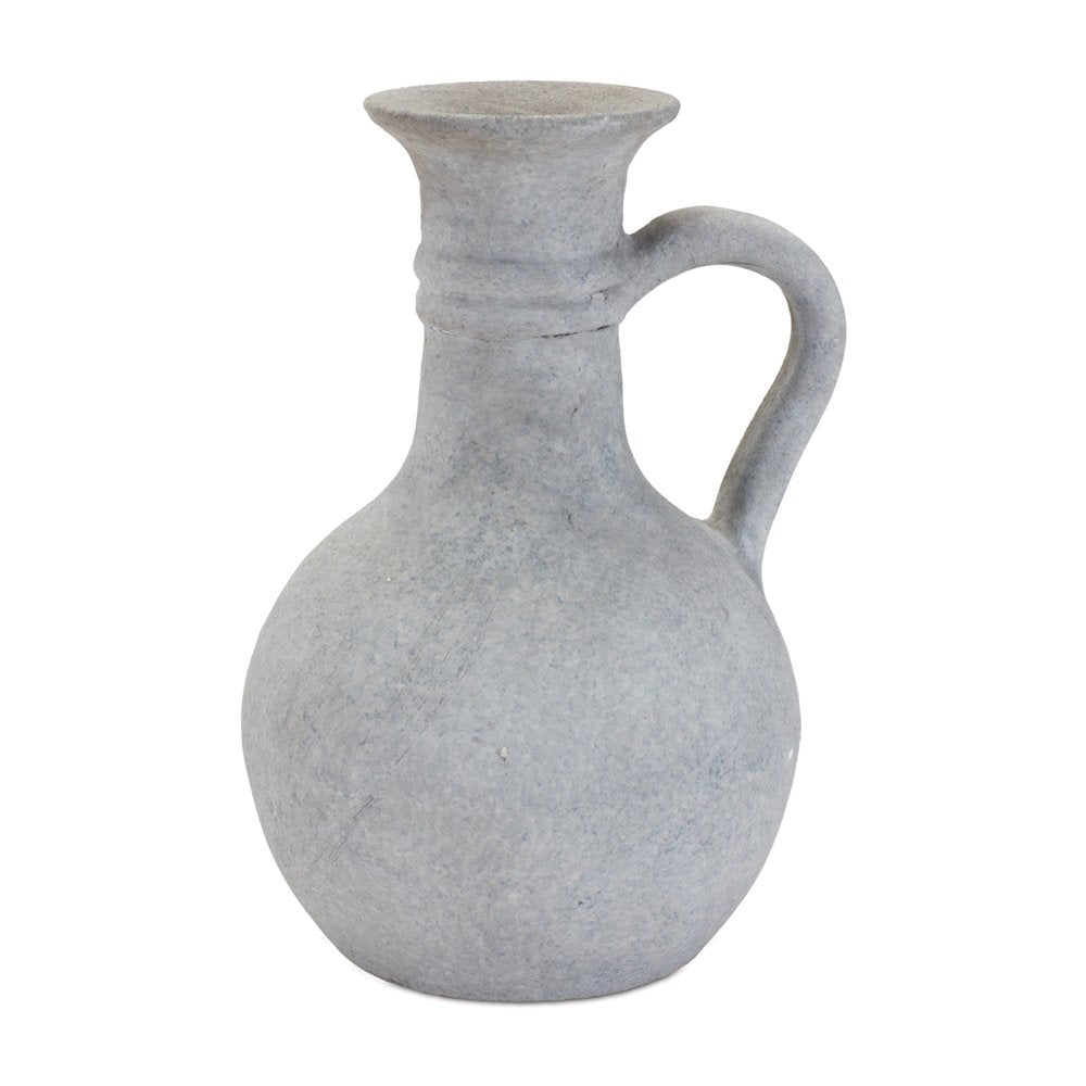 9" Gray Resin Round Pitcher Vase