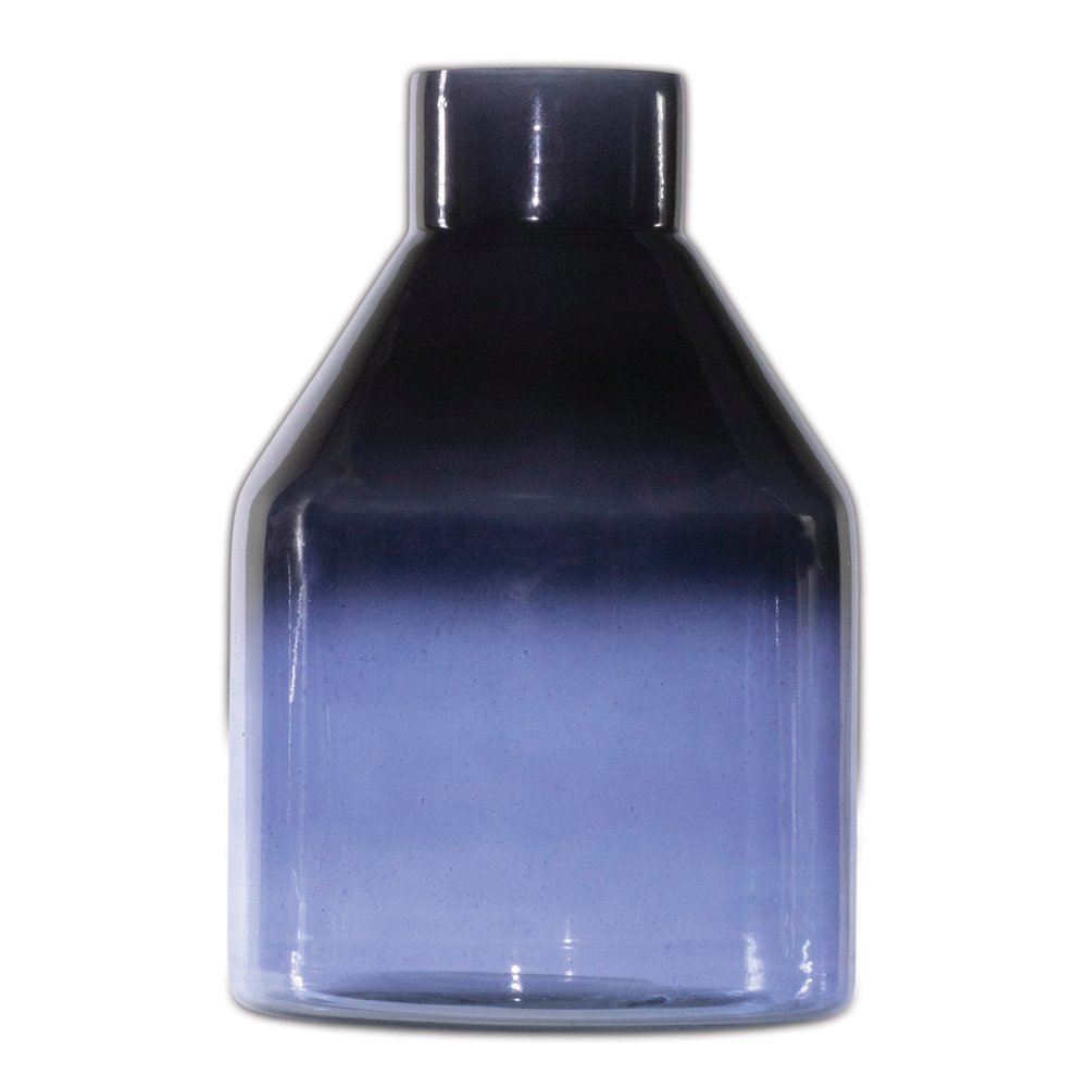 7" Blue Ombre Glass Cylinder Table Vase