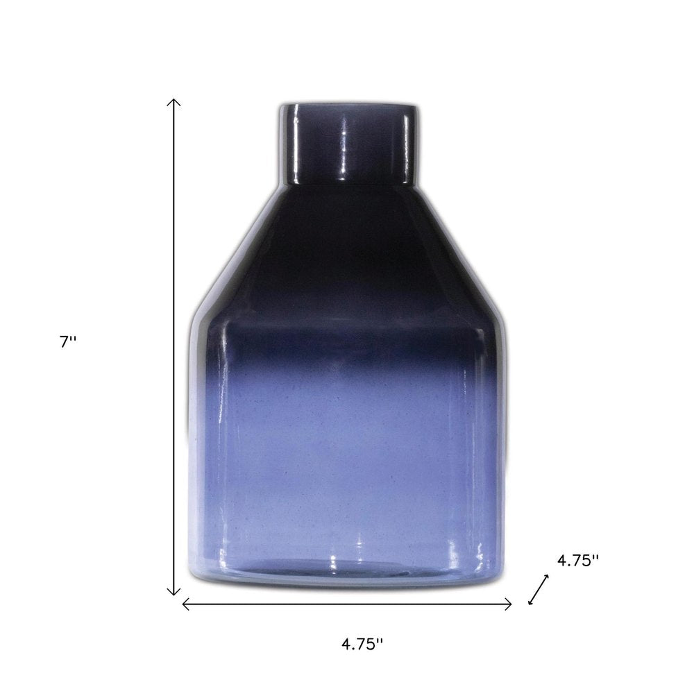 7" Blue Ombre Glass Cylinder Table Vase