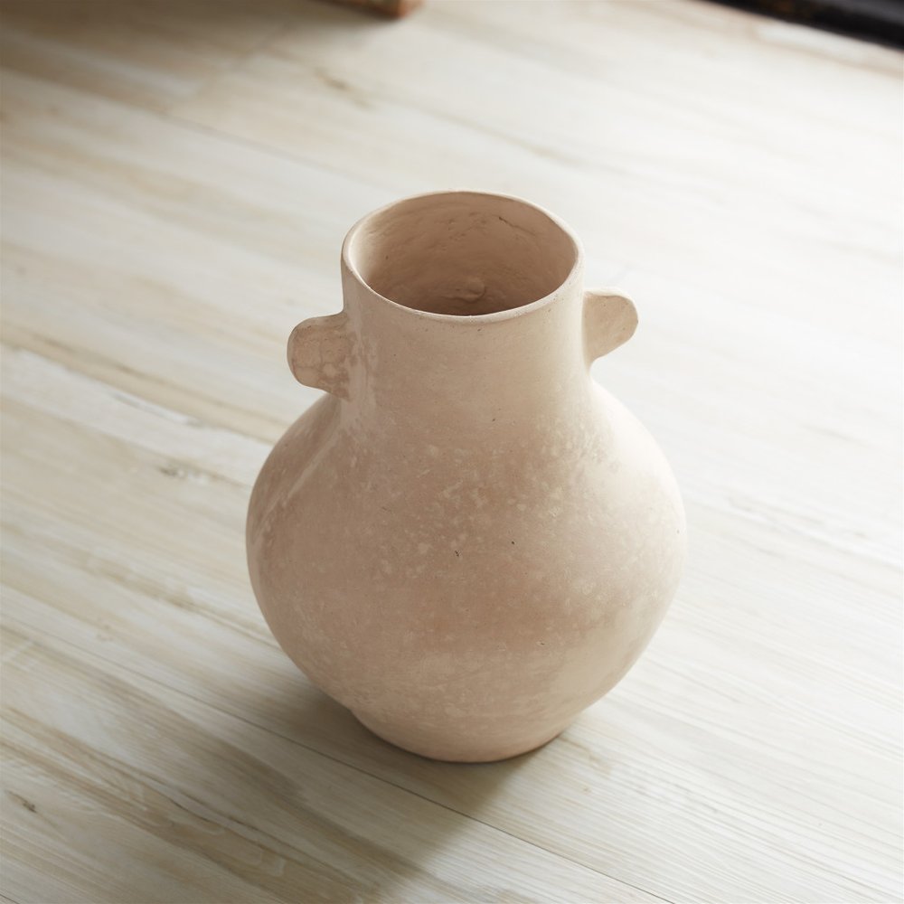 10" Beige Recycled Paper Round Urn