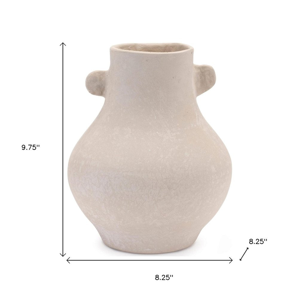 10" Beige Recycled Paper Round Urn