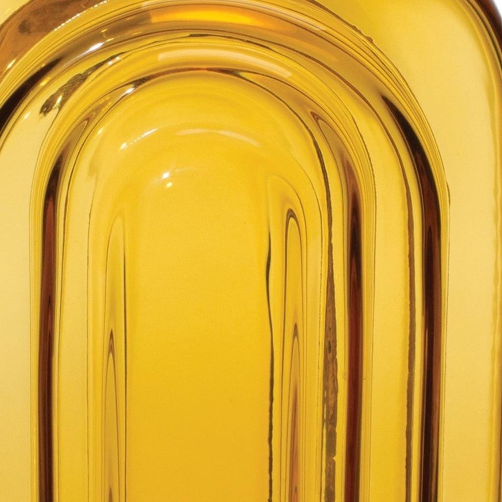 10" Amber Glass Table Vase