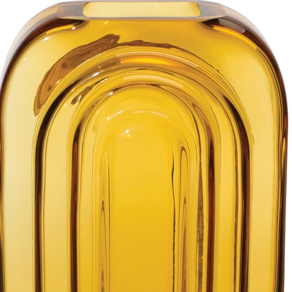 10" Amber Glass Table Vase