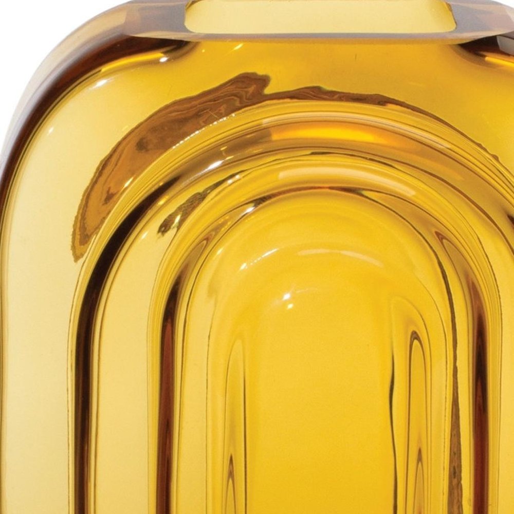 10" Amber Glass Table Vase