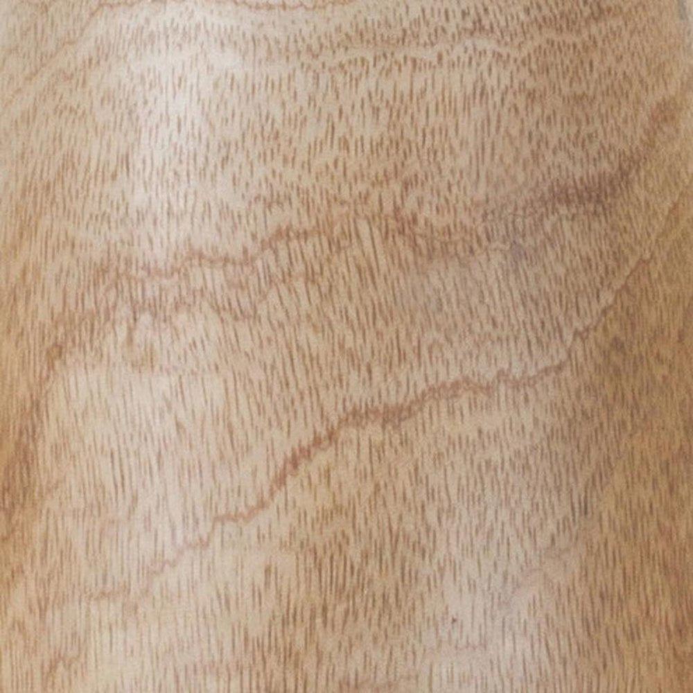 15" Natural Wood And Metal Cylinder Floor Vase