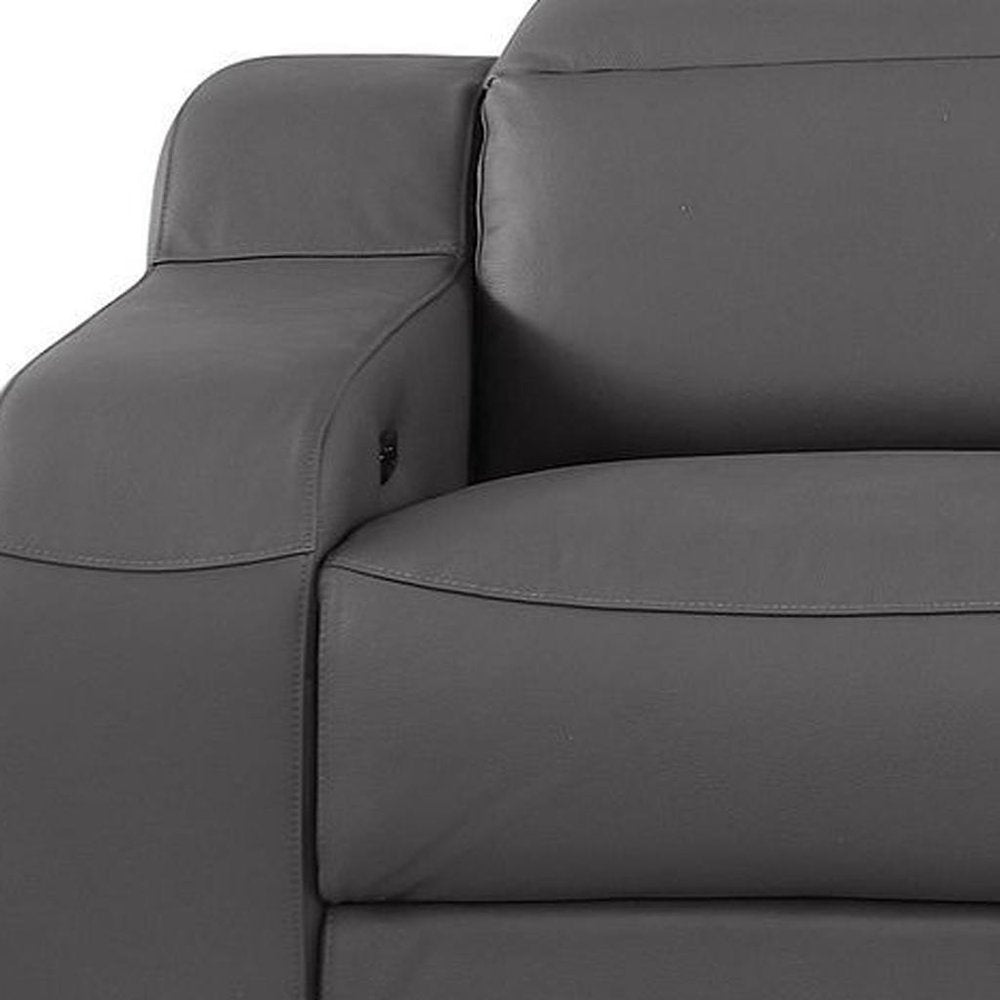103" Chestnut Italian Leather Reclining USB Sofa