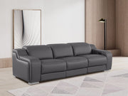 103" Chestnut Italian Leather Reclining USB Sofa