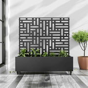 47" X 47" Black Metal Rectangular Planter Box