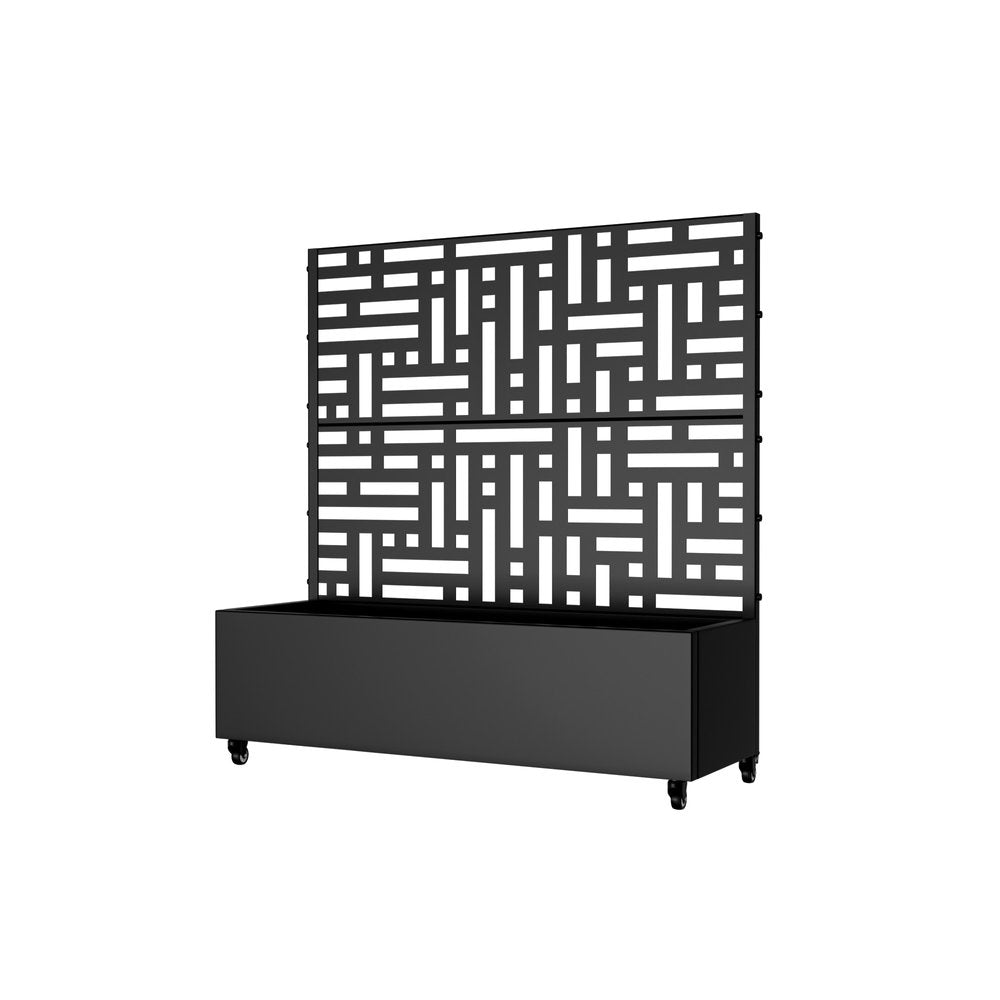 47" X 47" Black Metal Rectangular Planter Box