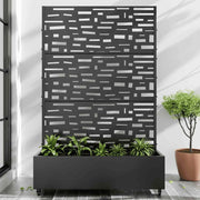 72" X 47" Black Metal Rectangular Planter Box